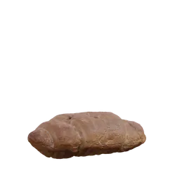 "3D scanned croissant model with high-quality 1k textures for Blender 3D. Realistic dirt and intricate details inspired by Bernard Accama and Bourgeois. Perfect for creating mouth-watering food scenes."