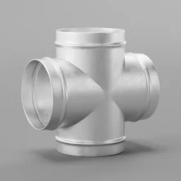 "Metal ventilation pipe connector V03 3D model for Blender 3D. Featuring a white lid and high collar, this connector was inspired by Thomas Kluge and awarded on CGSociety. Monochrome with an X-ray cross-section inset, 3D model created by Matteo Pérez."