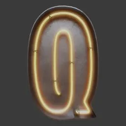 Neon Letter Q