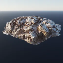 Desert Snow Ground Boulder Rocks