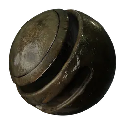 Worn Green Metal with Mud