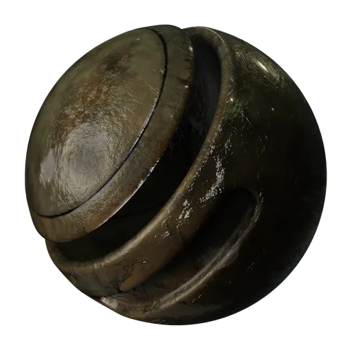 Worn Green Metal with Mud
