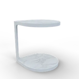 Detailed 3D rendering of a modern, minimalist Coot table with a marble top, tailored for Blender 3D projects.