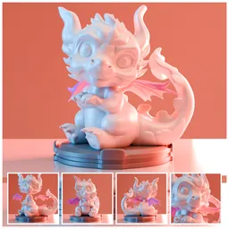 Little dragon cartoon style