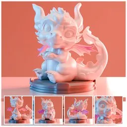 Little dragon cartoon style