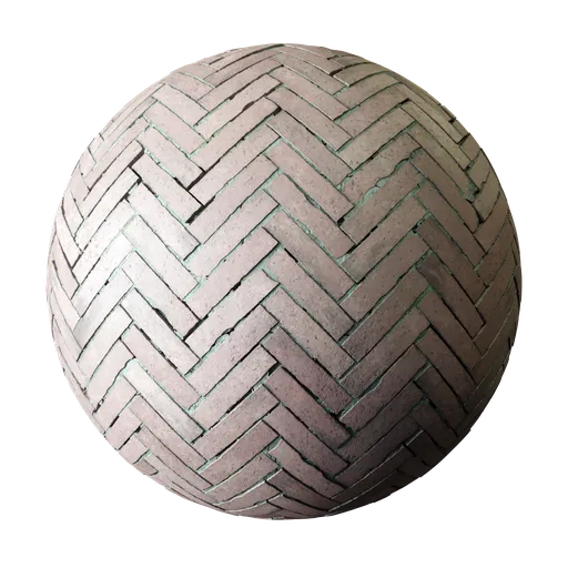 Sidewalk Herringbone Bricks