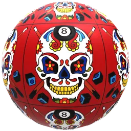 Billiard Skull Ceramic Tile