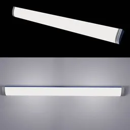 High-quality 3D model rendering of a sleek tube lamp for interior design, compatible with Blender software.