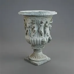 Concrete low relief vase