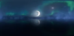 Aurora moon fog