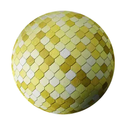 Gold Mosaic Tiles PBR Material