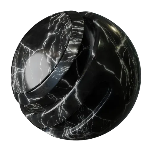 Black marble white veins