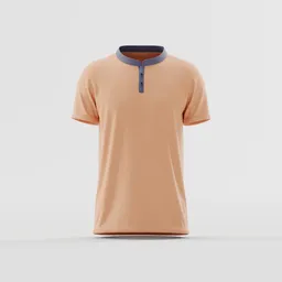 Peach & Slate Button-Up Shirt