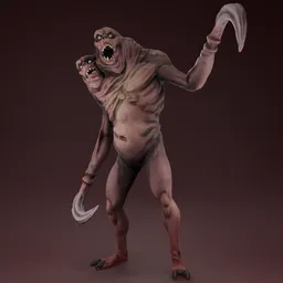 Two Head Creature- Rigged