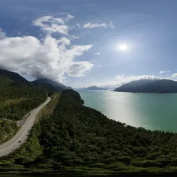 Aerial Ocean Coast with Mountains
