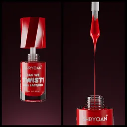 Nail enamel cap opening dripping shot