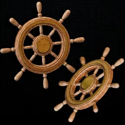 Wooden Ship Wheel - Light Oak