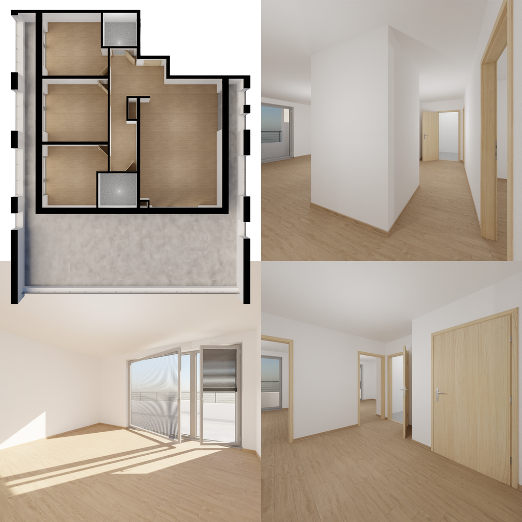 BlenderKit Download The Empty 3 Bedroom Flat Scene blenderkit-download-the-empty-3-bedroom-flat-scene