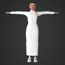 Woman Arab Thobe Rigged