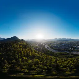 Aerial Sunny Landscape Sunset 17k