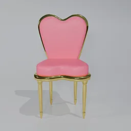 Heart Chair Pink Leather