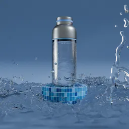 Animated Water Bottle Splash Scene