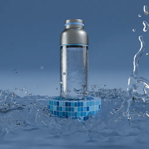 Animated Water Bottle Splash Scene