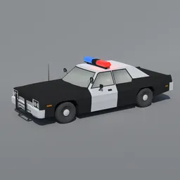 Low Poly Dodge Monaco Police Car