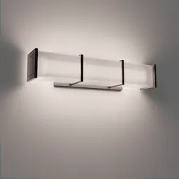3D rendered model of a modern wall lamp with illuminated glass cover for Blender 3D visualization.