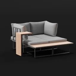 Lounge Sofa with Side Table