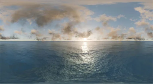 Ocean Horizon Sunrise Clouds