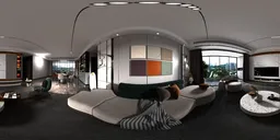 Living room black white light