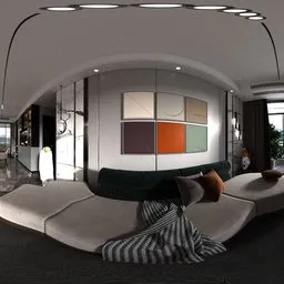 Living room black white light