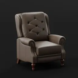 Windsor Tufted Leather Accent Chair