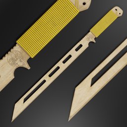 "Wooden Sword 4 - A meticulously crafted low-poly 3D model for Blender 3D. Created with precision in Blender using cutting-edge technologies, this virtual marvel showcases detailed textures from Substance, refined contours from ZBrush, and stunning illumination from Cycles render. A must-have for digital collections or virtual adventures, this Wooden Sword embodies artistry and craftsmanship."