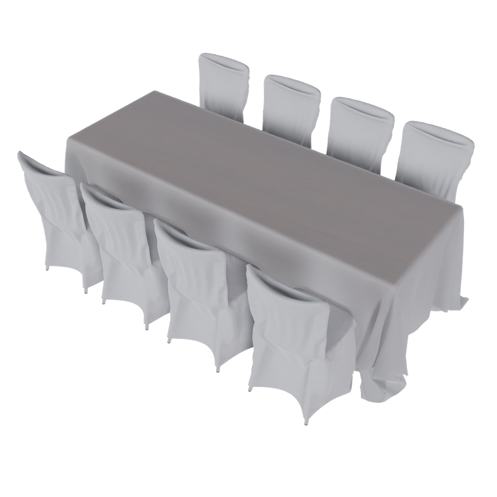 Rectangular Table Cloth Chairtable Sets models BlenderKit