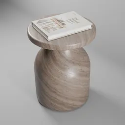 Marble Rounded Side Table Magazine