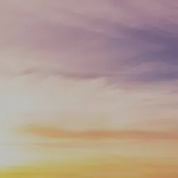 3D rendered sunset sky with clouds for Blender, suitable for virtual backgrounds and atmospheric effects.