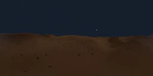 Starry night sky over serene desert dunes with moonlight for 3D scene lighting.