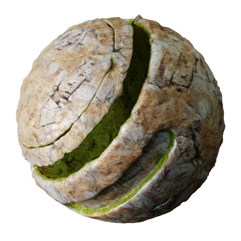 BlenderKit Download the FREE Weathered Rock Moss material