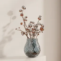 Cotton Elegance in Blue Glass