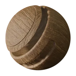 High-resolution PBR Natural Wood texture for 3D modeling, showcasing parallel bark patterns for a unique surface.