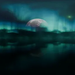 Aurora Fog Moon