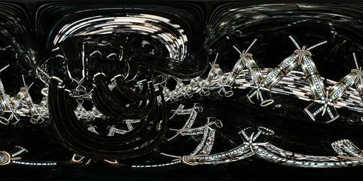 High dynamic range image of a sleek, sci-fi fusion reactor design for 3D scene lighting.