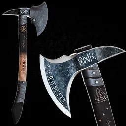 Ornate Runic Viking Axe