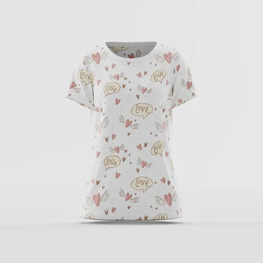 Love Thought Bubble Motif T-Shirt