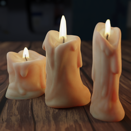 Old melted candles