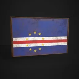 Cabo Verde Flag Picture Frame
