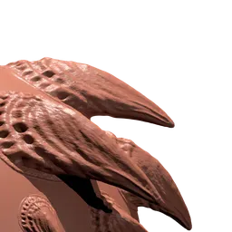 Detailed 3D sculpting brush imprint of dragon/dinosaur horn texture for Blender modeling
