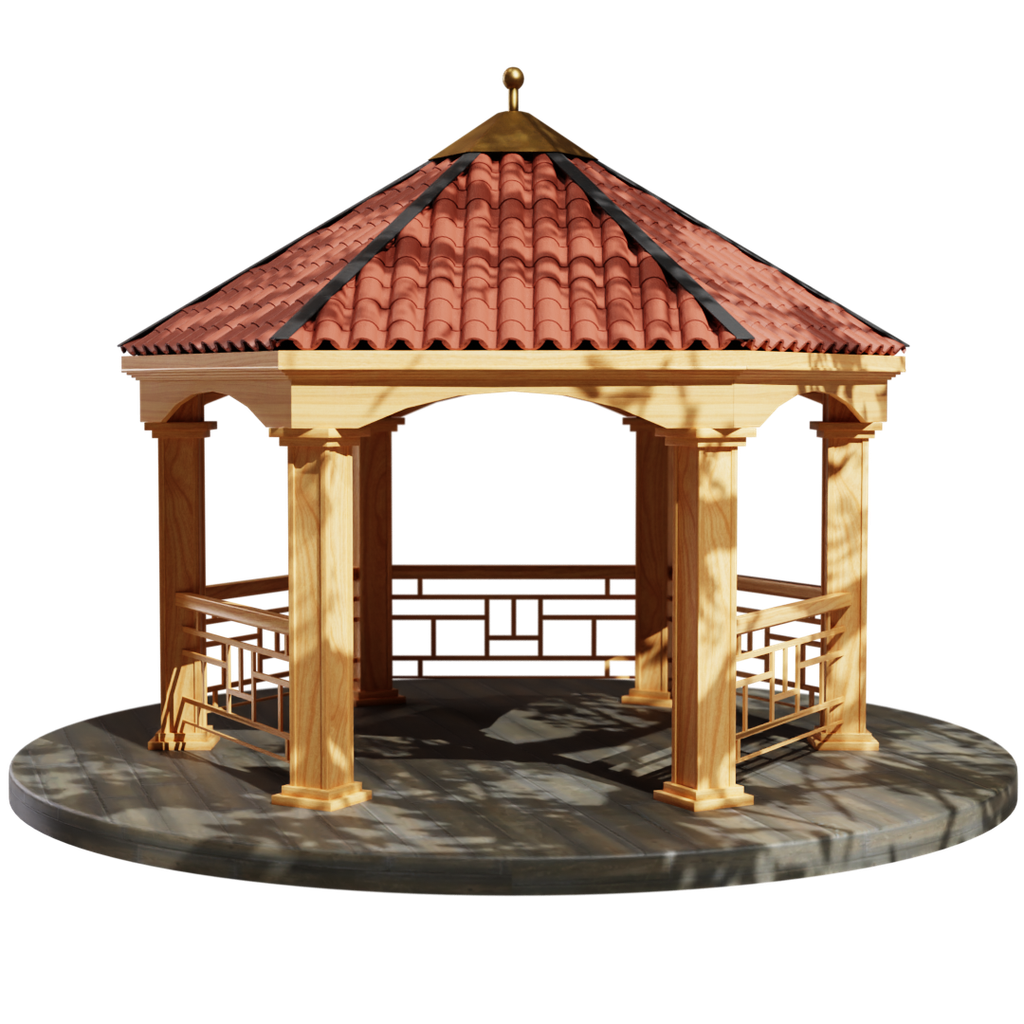 Garden & Backyard Wooden Gazebo Building Private Buildings models